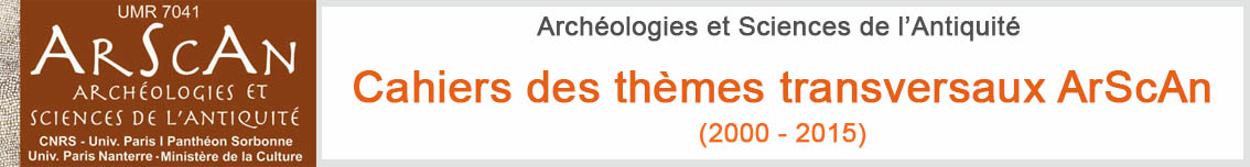 Archéologies et Sciences de l'Antiquité : Cahiers des thèmes transversaux ArScAn